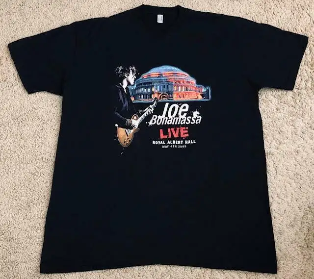 Joe Bonamassa Live Royal Albert Hall May 4th 2009 Men's Black T-Shirt Size XL