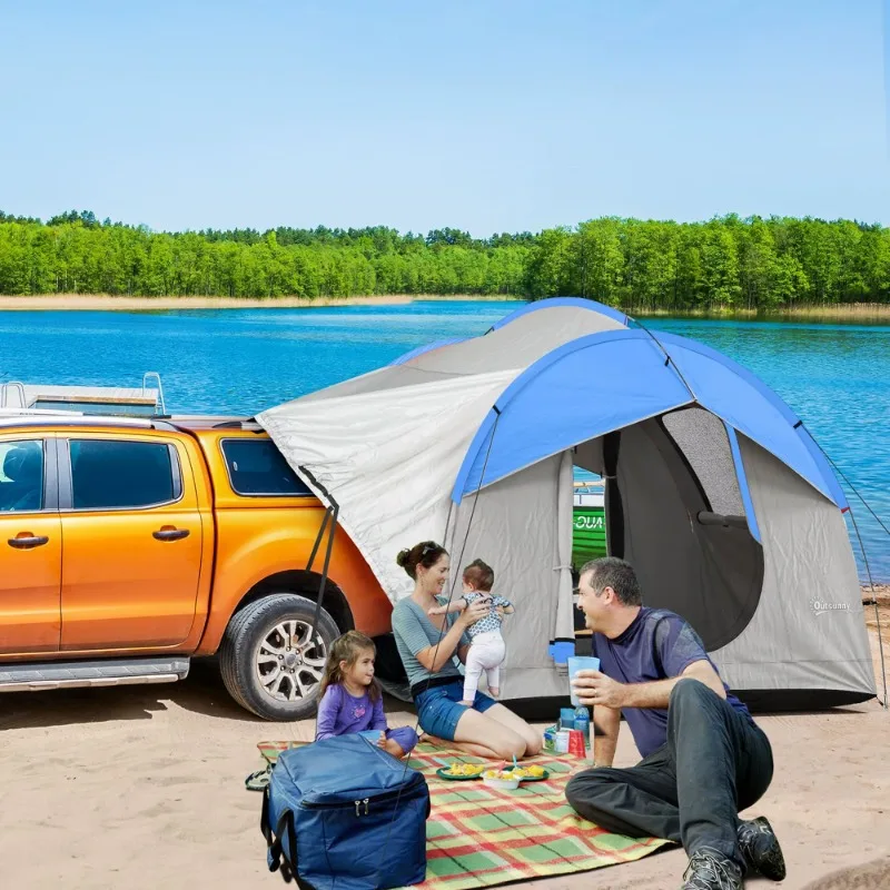 Waterproof SUV roof tent with 3 doors and mesh windows Camp wagon tent
