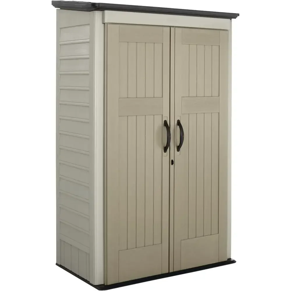 

Veal Resin Outdoor Storage Shed With loor (4 x 2.5 t) Weather Resistant Beige/Brown Organization or Home/Backyard/Pool Ccals/Toy