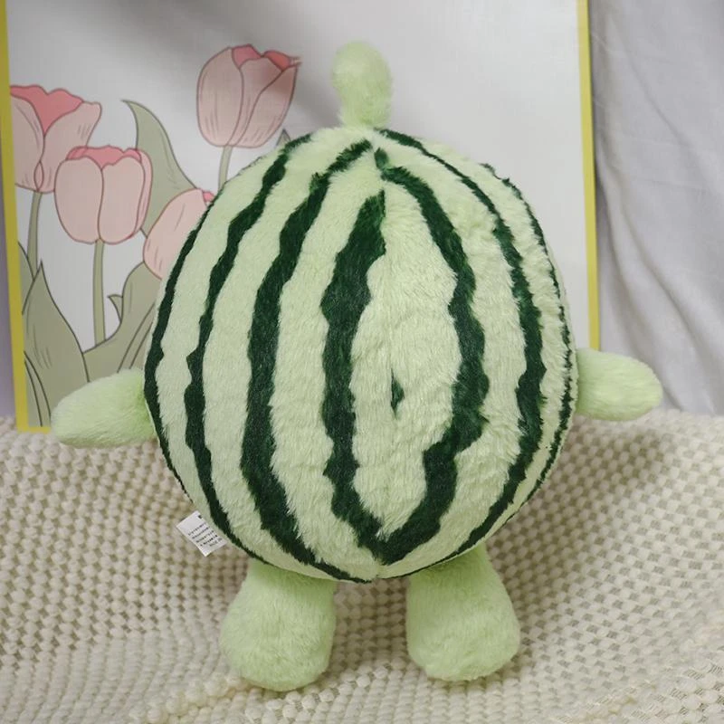 40CM Cute Bubble Watermelon Plush Toy Watermelon Cut Surface Creative Plant Watermelon Doll as a Festival and Birthday Gift
