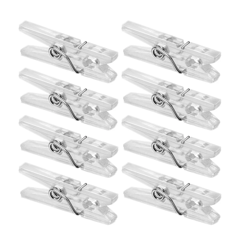 

100pcs Mini Clothespins Transparent Plastic Spring Hanging Clips For Clothes Line Bag Sealing Photo Display
