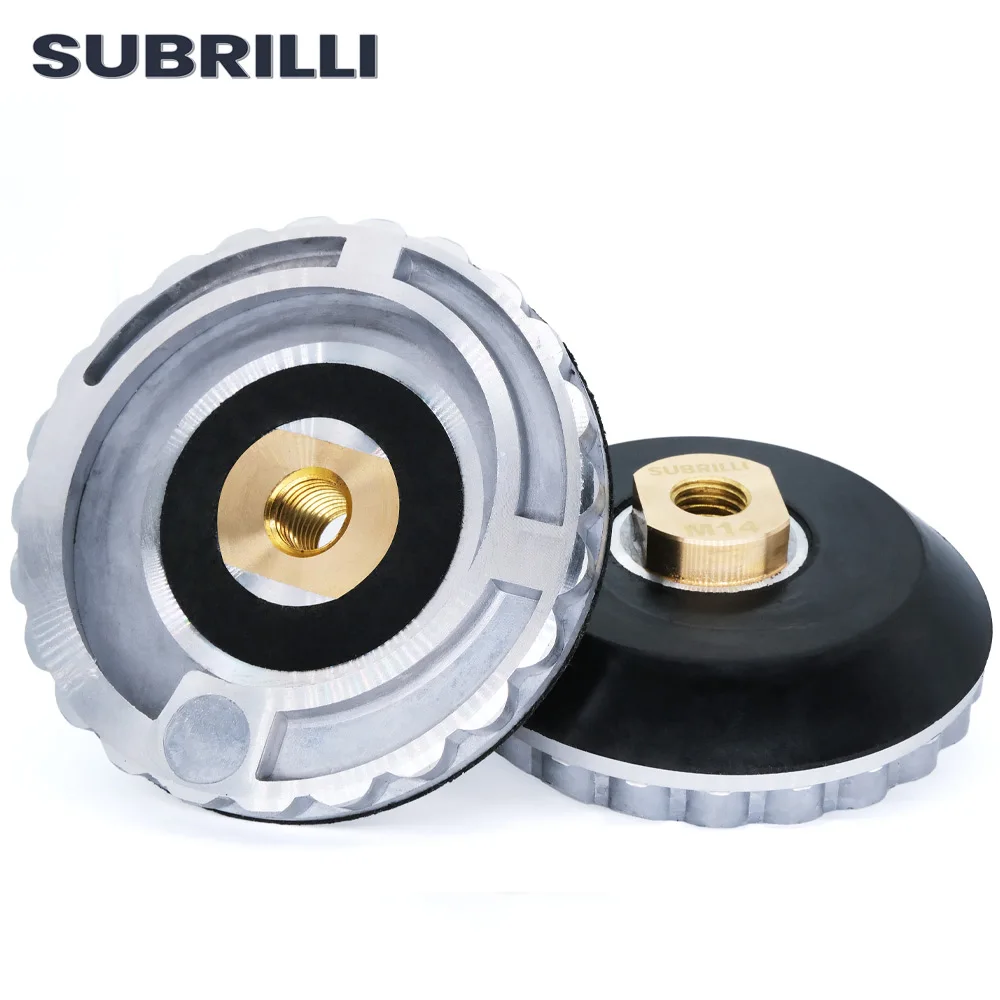 

SUBRILLI 4 Inch Snail Lock Backer Pad 100mm Aluminum Rubber Adapter Backing Pad For Diamond Edge Polishing Pad Holder M14 Thread