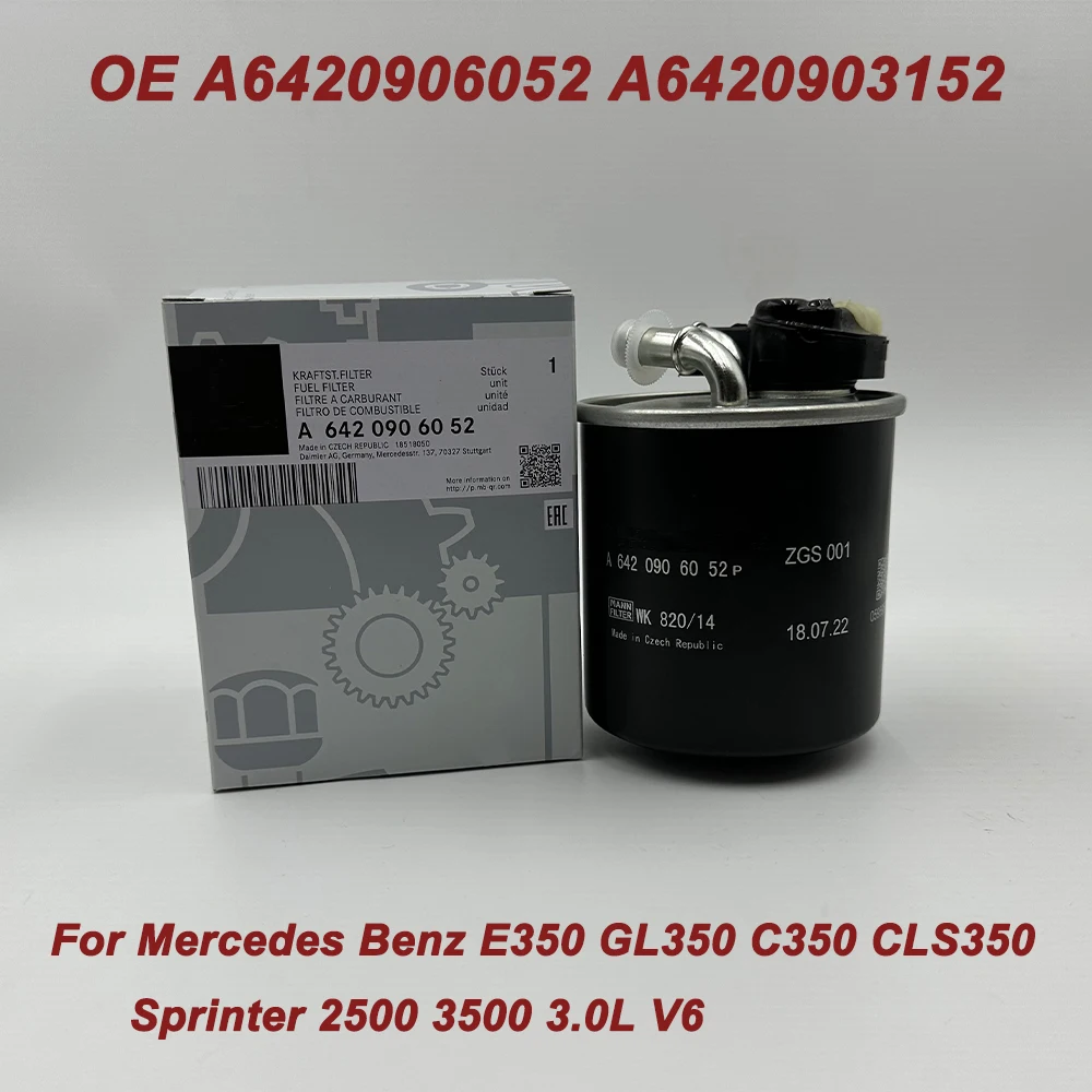 

OE A6420906052 6420906052 NEW Fuel Filter A6420903152 For Benzz C350 CLS350 E350 GL350 Sprinter 2500 3500 OM651 OM642 WK820/14