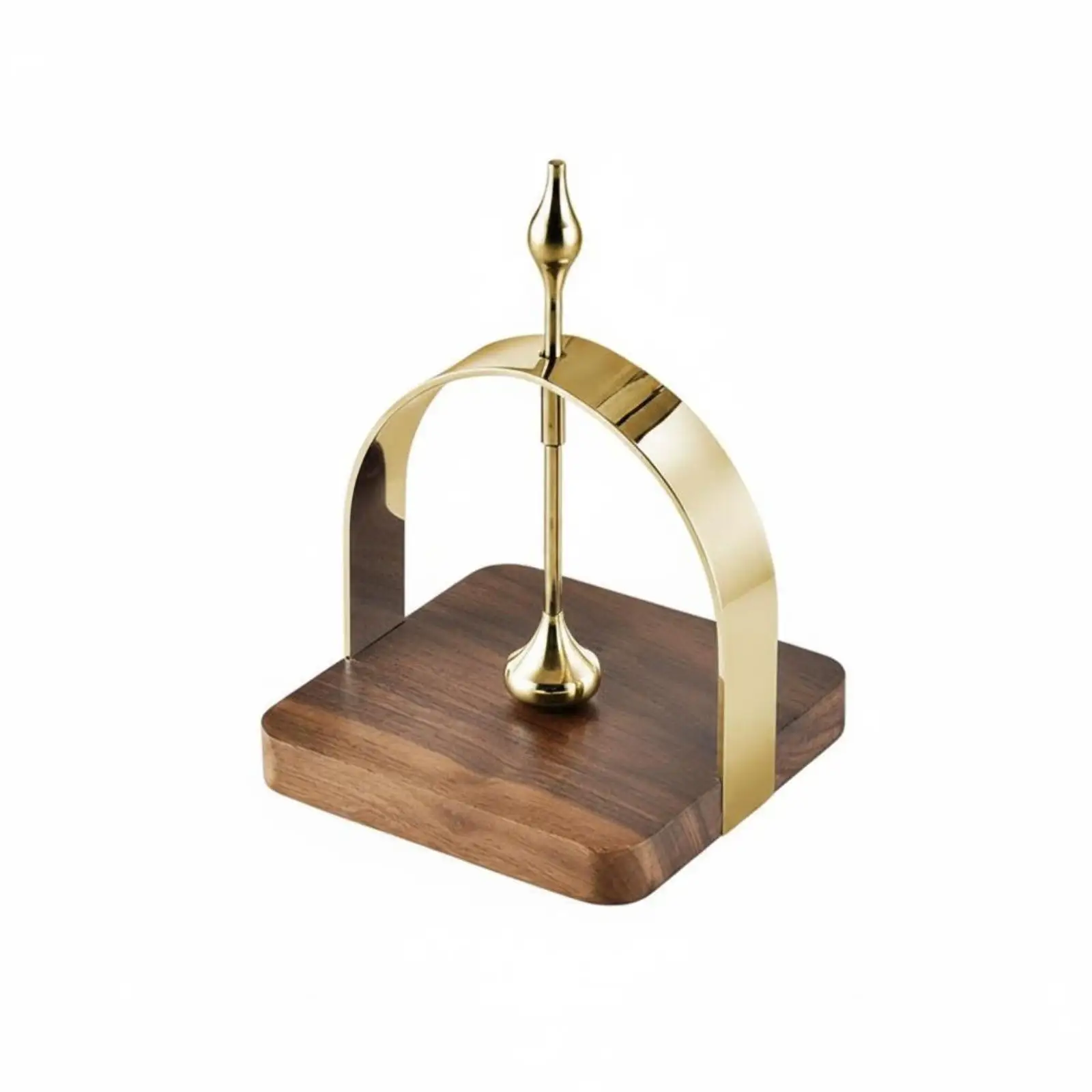 Tabletop Tissue Rack Walnut Wood Stainless Steel Napkin Holder Polished Metal