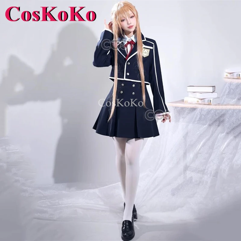 CosKoKo Yuuki Asuna Cosplay Anime Sword Art Online Costume Sweet Lovely School Uniforms Halloween Party Role Play Clothing S-XL