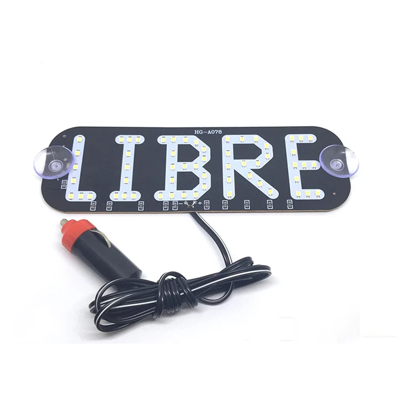 Sinal de luz branca para carro, Pára-brisa com ventosas, Taxi Sign Light, Lâmpada indicadora de táxi, Novo decalque