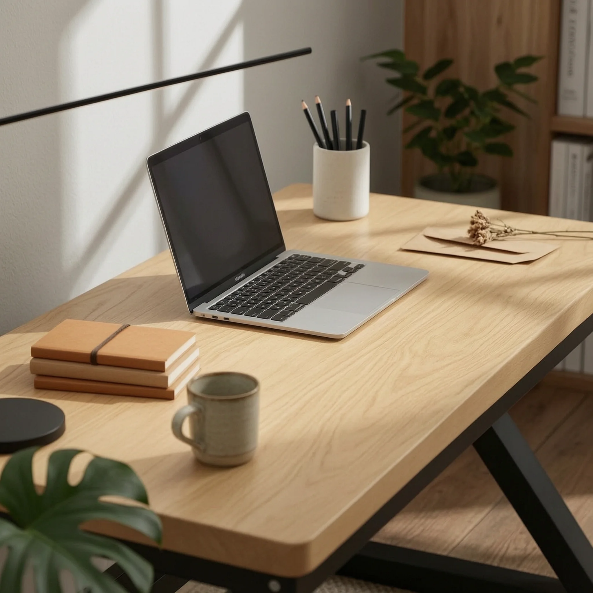 Computer Desk Thick Desktop Wood Computer Desk Study Table Sturdy Office Furniture Minimalist Design for Students