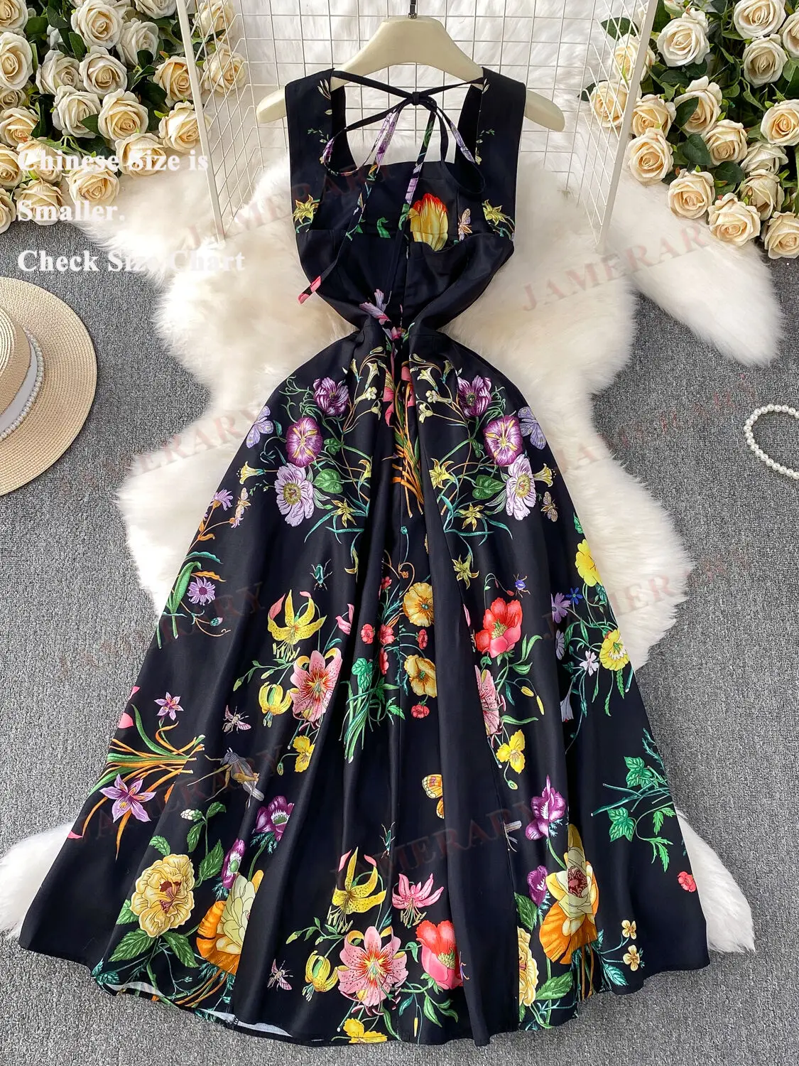 Abito lungo floreale estivo da donna gilet senza maniche stampa casual elegante dolce abiti longuette Lady Bohemian Holiday Beach Vestidos