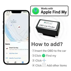 Mini Car OBD lokalizator GPS współpracuje z Apple znajdź moją aplikację szybka instalacja inteligentny Tracker anty-zgubiony wyszukiwarka urządzeń globalna pozycja