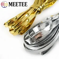 5 Metri Meetee 5-15mm Specchio Cavo di Cuoio DELL'UNITÀ di elaborazione Oro Argento Nastro Corda FAI DA TE Fatti A Mano Collana Decorazione di Gioielli Accessori Artigianali