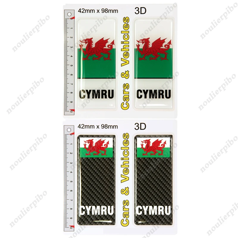 

2x CYMRU License Plate Sticker Badge Wales Welsh Flag PVC 3D Gel Epoxy Dome Car Sticker for Car License Plate Bumper Window