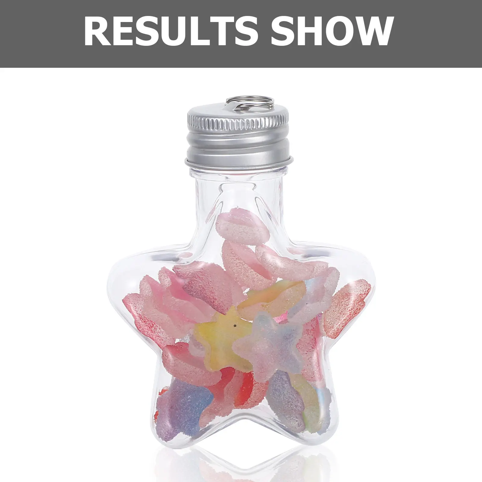 20Pcs Star Hanging Cap Clear Plastic Fillable Bottles Ideal for Christmas DIY Candy Drinks Wishing Bottle Decorations