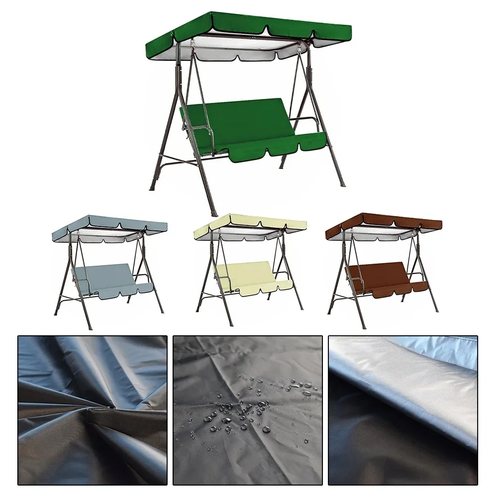 210D/ Waterproof Swing Cover Swing Chair Top Rain Cover Rain-Proof Seat Cover Outdoor Garden Courtyard Swing Chair Dust Cover