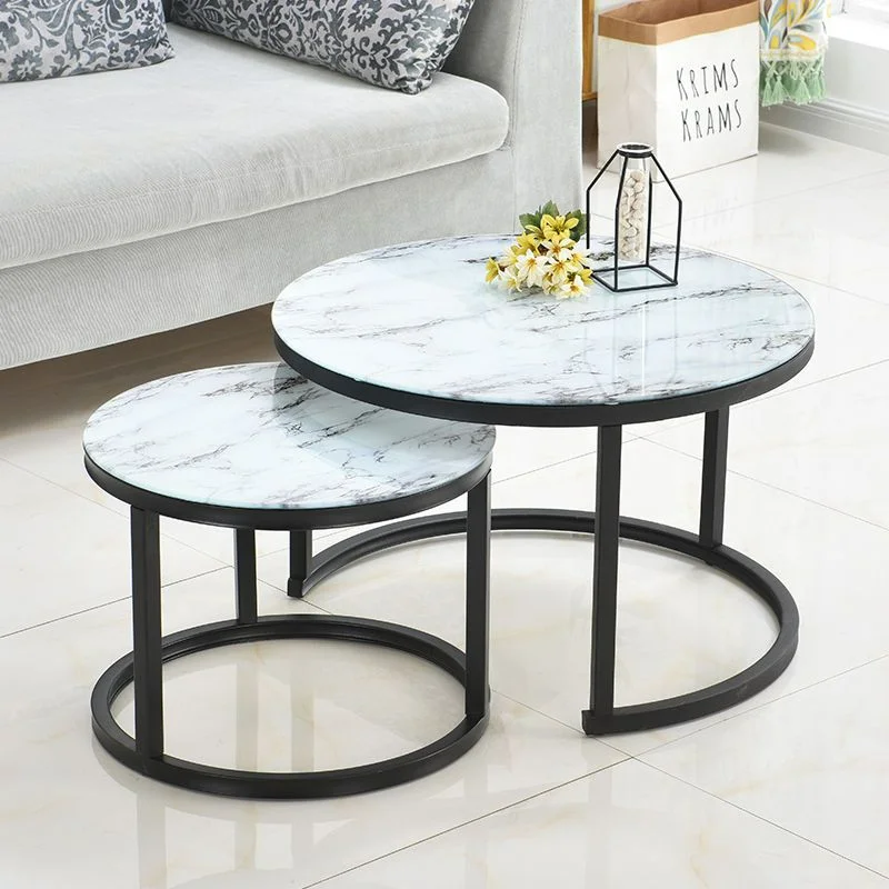 Coffee Table Living Room Small Round Table Modern Simple Small House Tempered Glass Tea Tables Sofa Side Tables Mesas Furniture