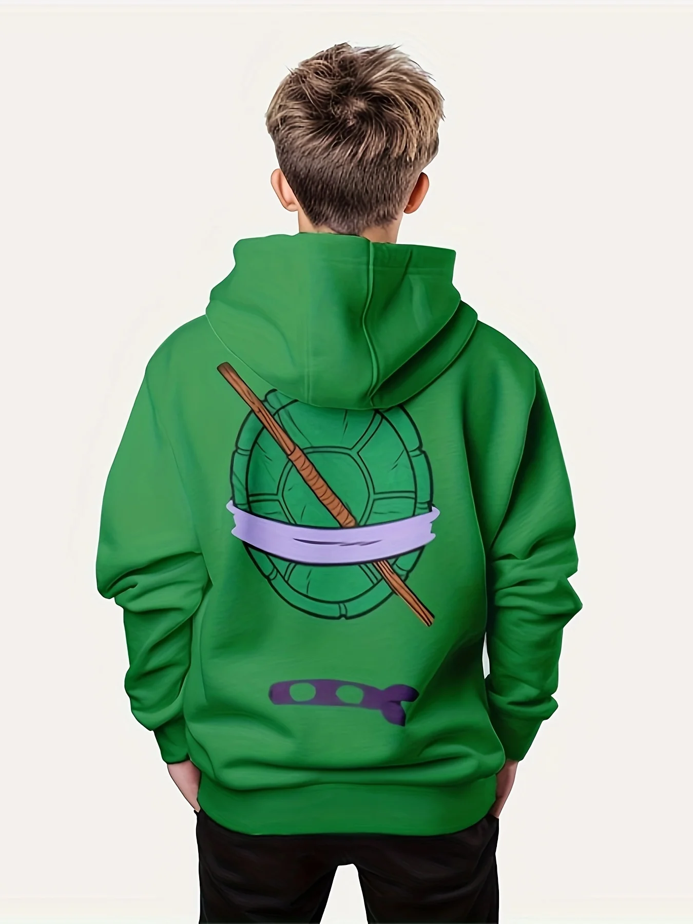 New Arrival Anime Pattern 3D Print Boys Long Sleeve Hoodie, Stay Stylish And Cozy Sweatshirt Teenage Mutant Ninja Turtles