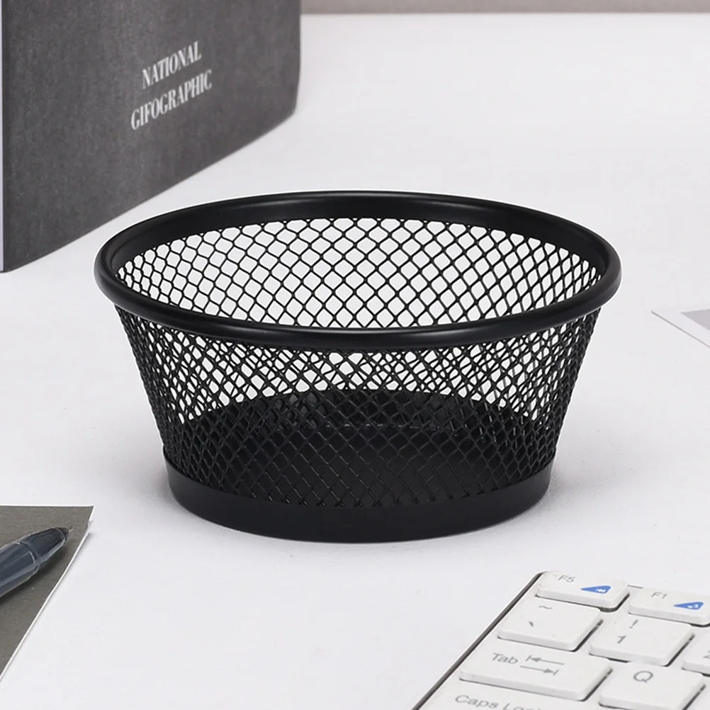 

6pcs Paper Clip Storage Basket Iron Desk Holder Large Capacity Office Mesh ganizer Stackable Space Saving Wide Mouth