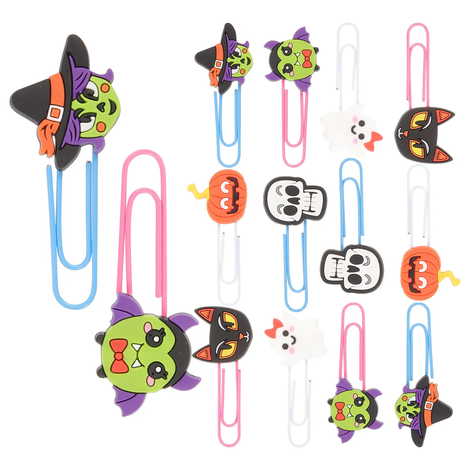 20Pcs Skull Paper Clips Halloween Bookmarks Reusable Delicate Clips Perfect for Party Favors Halloween Decor Reusable Bookmark