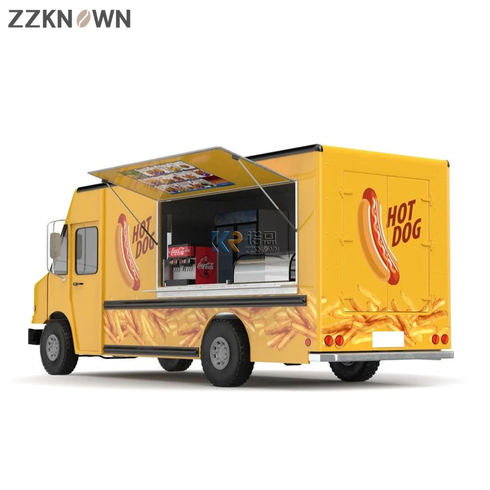 Rimorchio per alimenti zincato per camion per alimenti mobile in vendita Friggitrice per pollo Carrelli da pranzo mobili personalizzati con CE DOT