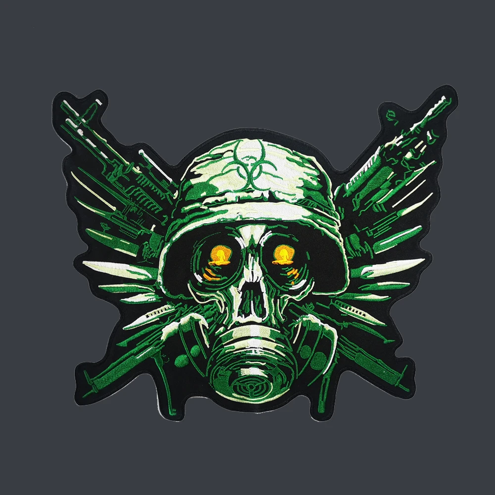 13 Inches Zombie Outbreak Response Large Embroidery Patches For Jacket Motorcycle Biker 32.5cm * 27cm Needwork Sew On Clothes