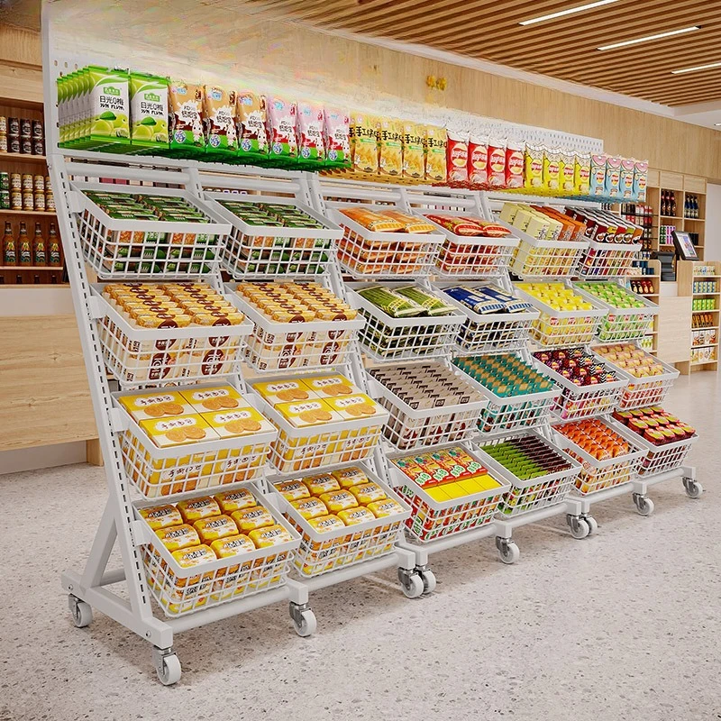

Snack storage rack, living room toy storage trolley, floor-to-ceiling multi-layer fruit commercial display rack storage