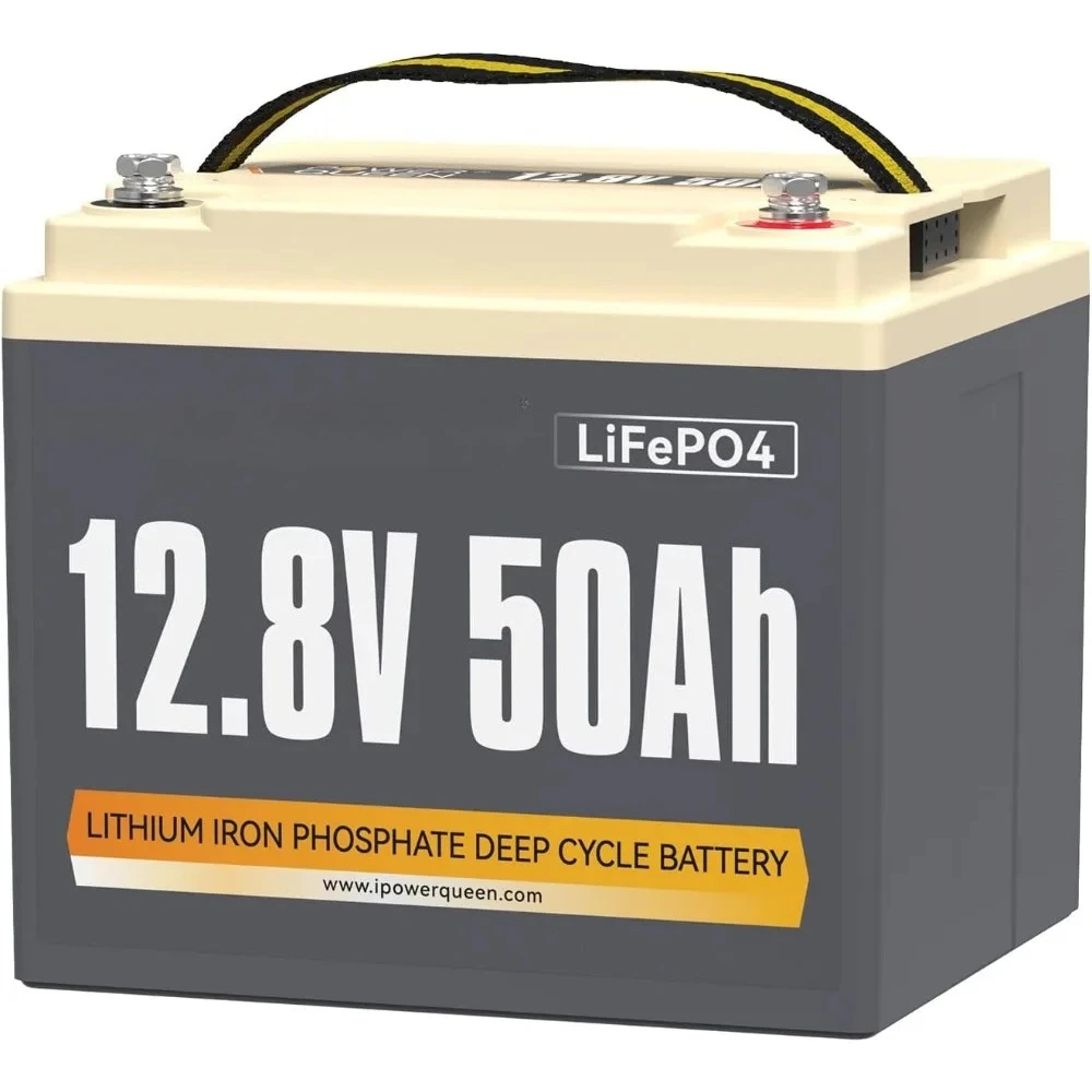 

12.8V 50Ah LiFePO4 Battery Upgrade, Grade A Lithium Battery Cells with 50A BMS, Up to 15000 Cycles, Portable