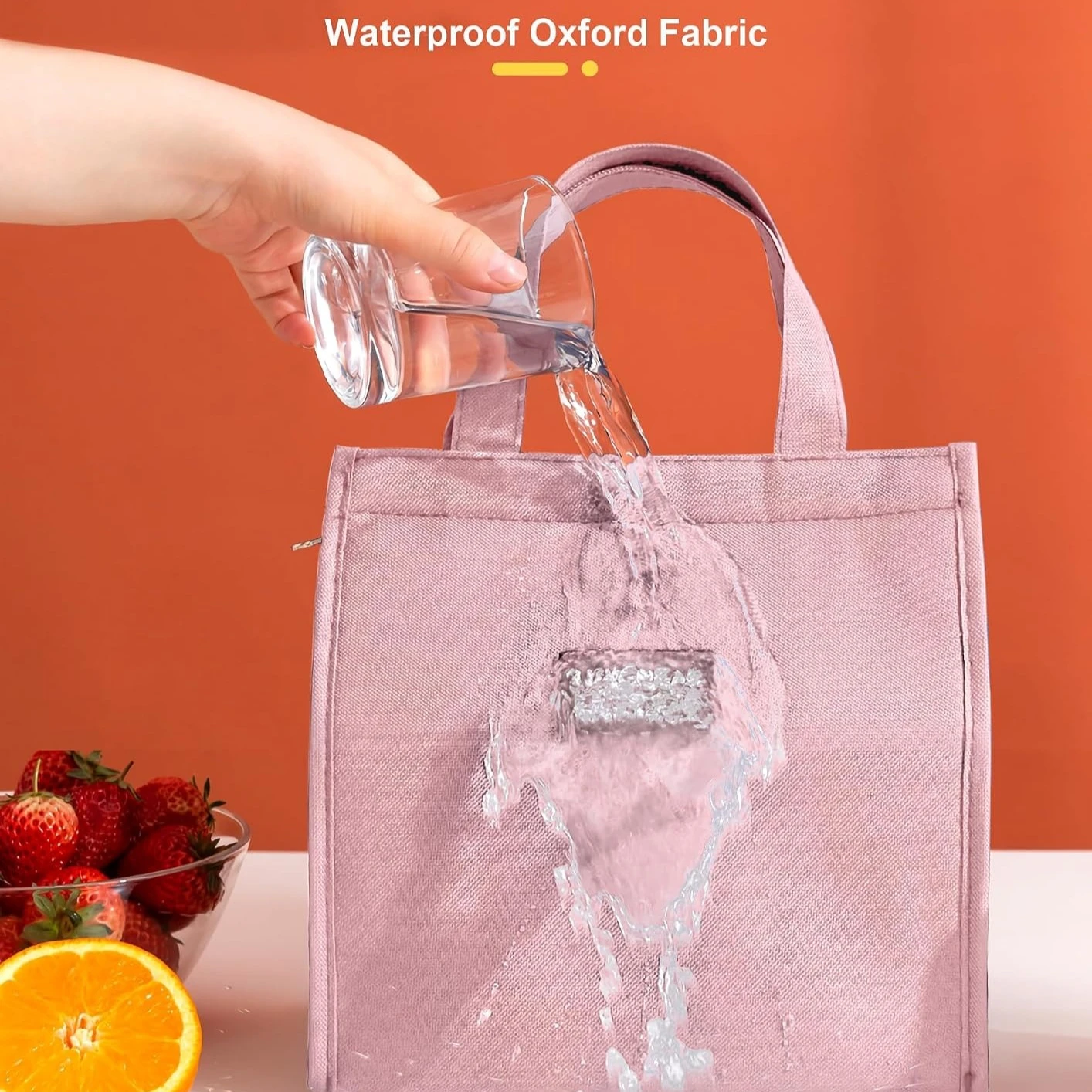 Portable Insulated Lunch Bag Waterproof Oxford Thermal Cooler Tote Handheld Bento Box Carrier For Office Worker Student Picnic