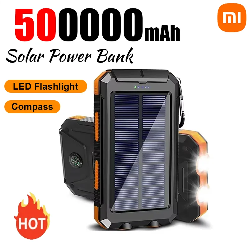 Xiaomi 200000 mAh Solar Power Bank 120 Вт Сверхбыстрая зарядка Портативное зарядное устройство большой емкости, совместимое с iPhone Samsun Huawei