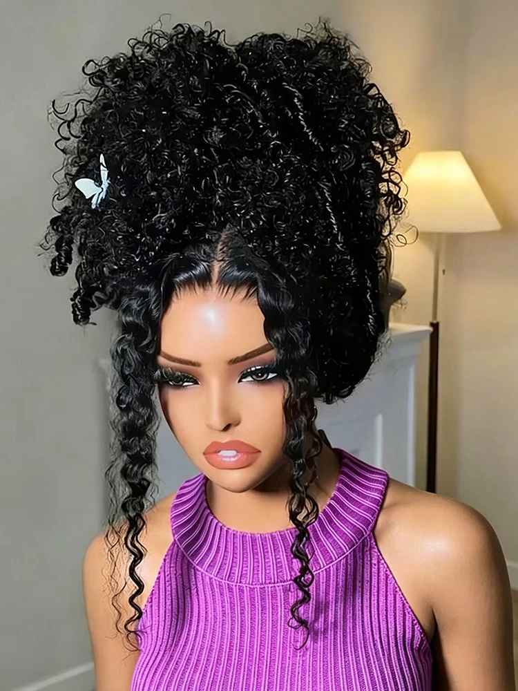 

360 HD Transparent Deep Wave Frontal Wig Transparent 13x4 13x6 Water Curly Human Hair Wigs For Women Real Virgin Hair 40 46 50 Inches Lace Front Human Hair Wigs 300% High Density On Sale