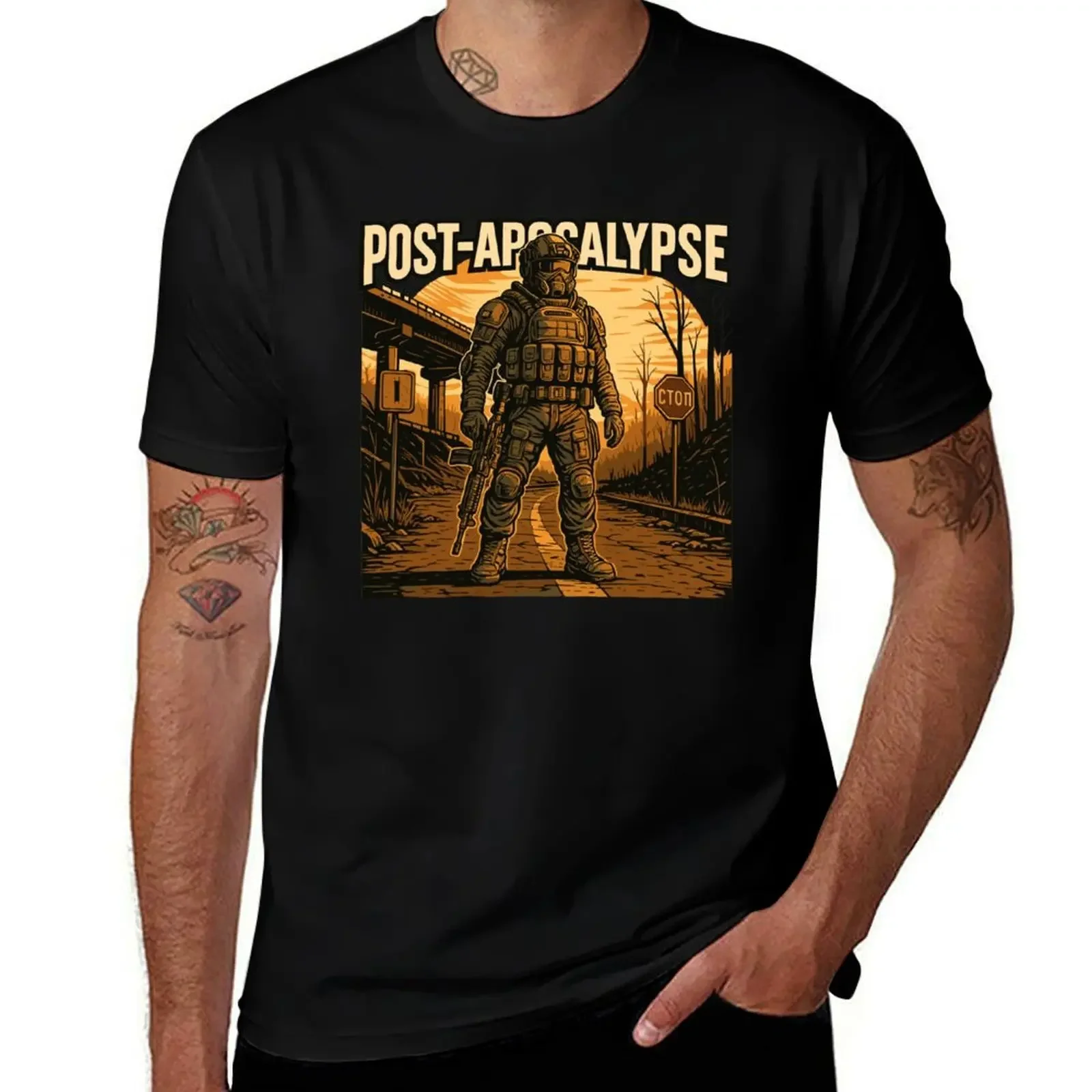 

Post-Apocalypse Survivor - Wasteland Warrior T-Shirt summer top luxury designer shirts men
