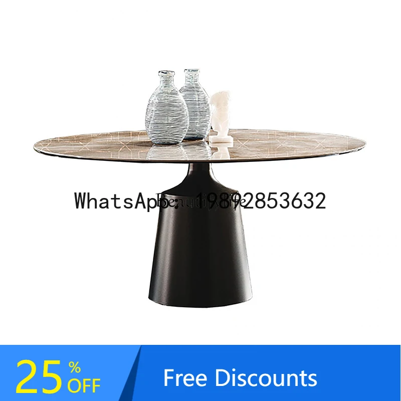 

HH -Modern light luxury round marble dining table