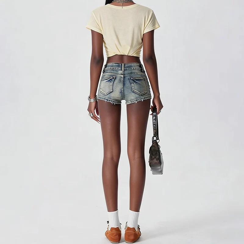 Summer Women Designer Slim Fit Thin Jeans Hot Sale Female Low Waist Short Pants Girls Casual Fashion Denim Shorts