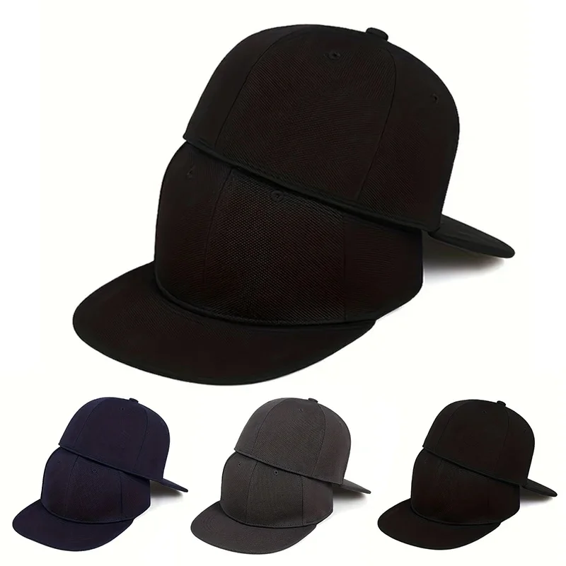 Not Adjustable Back Closed Snapback Caps Men Quality Hip Hop Fitted Hats Adult Solid Color Baseball Hats 58-60cm for Small Face
