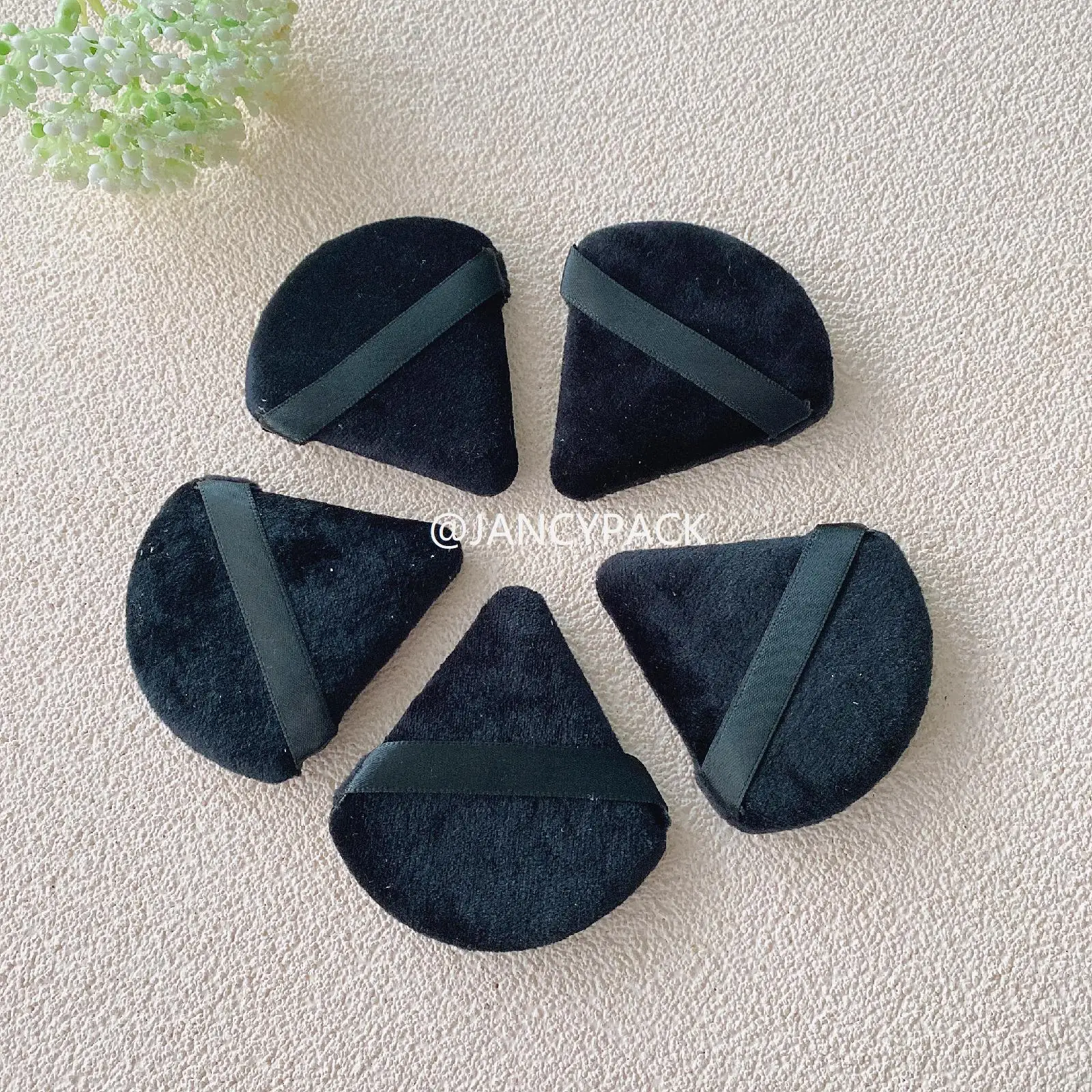 Triângulo pó puff maquiagem cosmética esponja puff marca própria macio veludo pó solto puffs creme