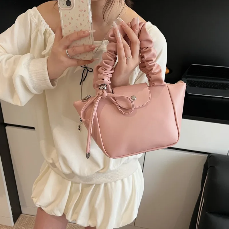 

French light luxury pleated handbag female 2025 new fashion hundred underarm bag niche commuter single shoulder crossbody bags