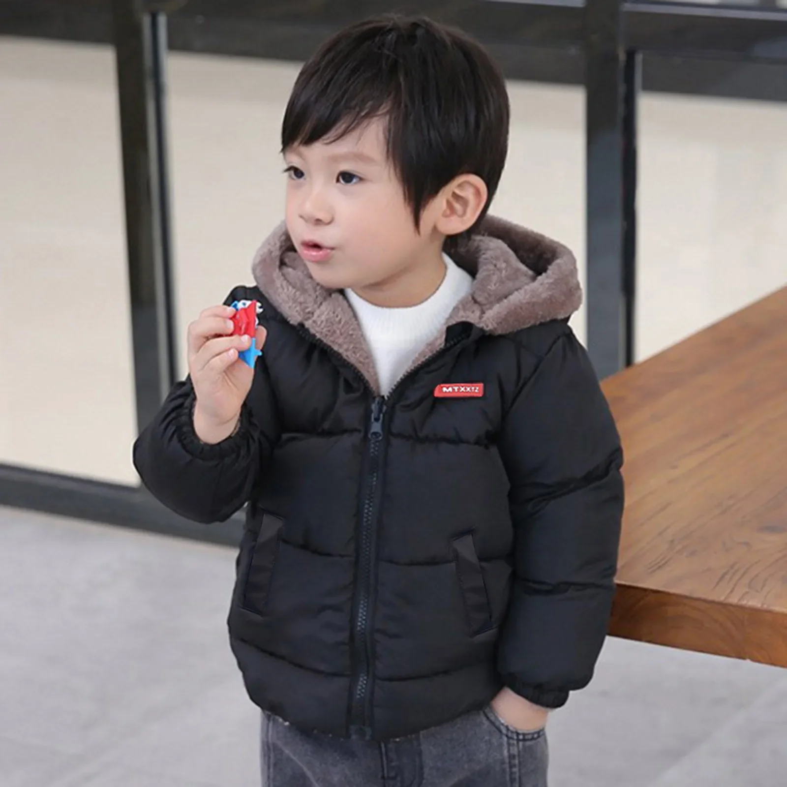 

1-5 Years Zipper Outwear Down Infant Kids Jackets Coat Children Parka Winter Clothes Hooded Baby Boys Girls Cotton Jacket 2023