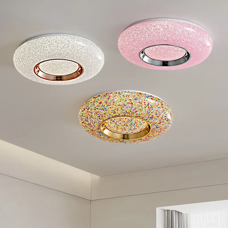 

GHJUYIOL New minimalist modern full spectrum crystal ceiling light for bedroom, LED ultra bright lighting fixture