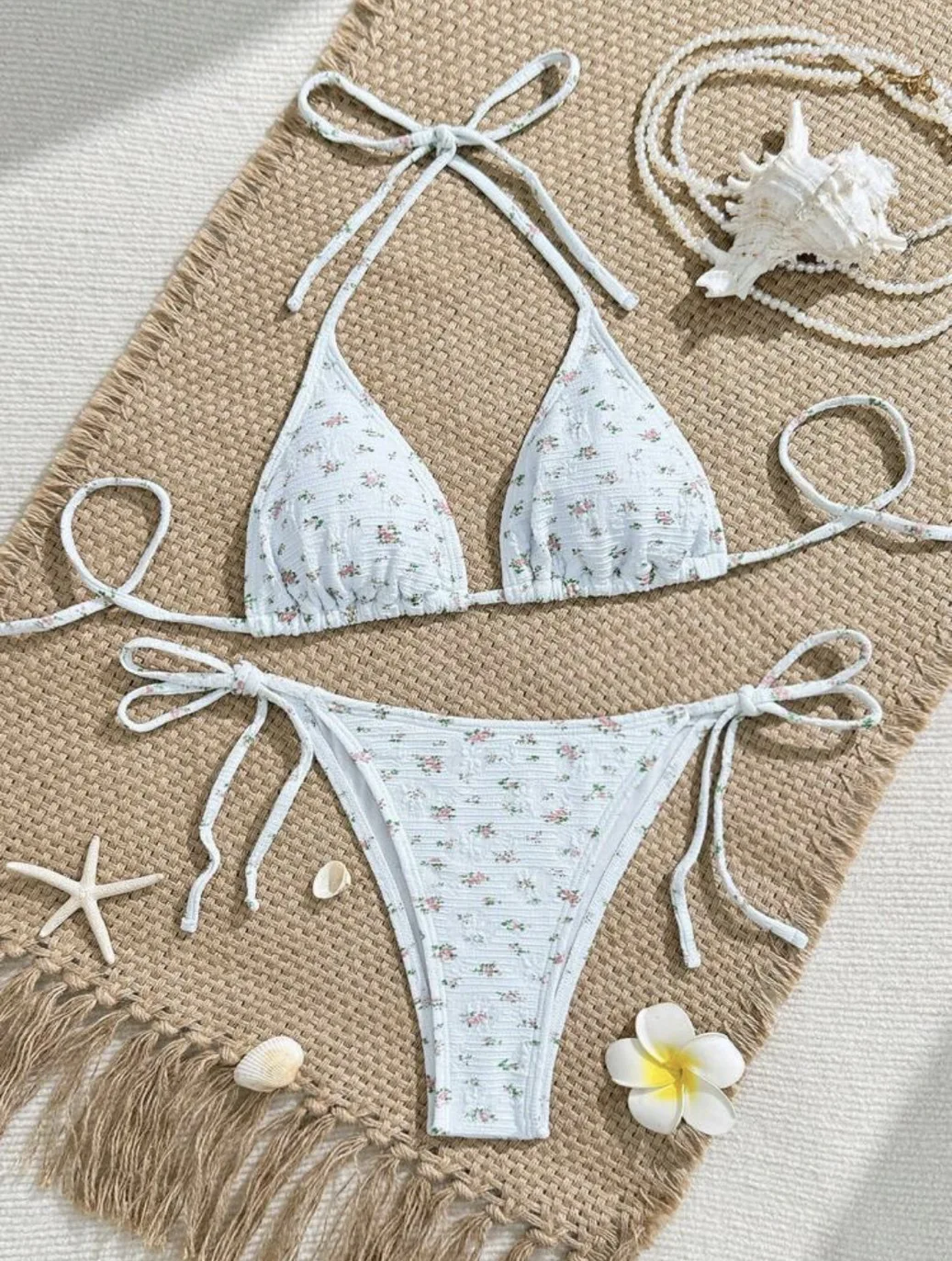 Sexy floral impressão halter conjuntos de biquínis biquini micor string tie maiô banho biquini conjunto de biquíni tankini beachwear