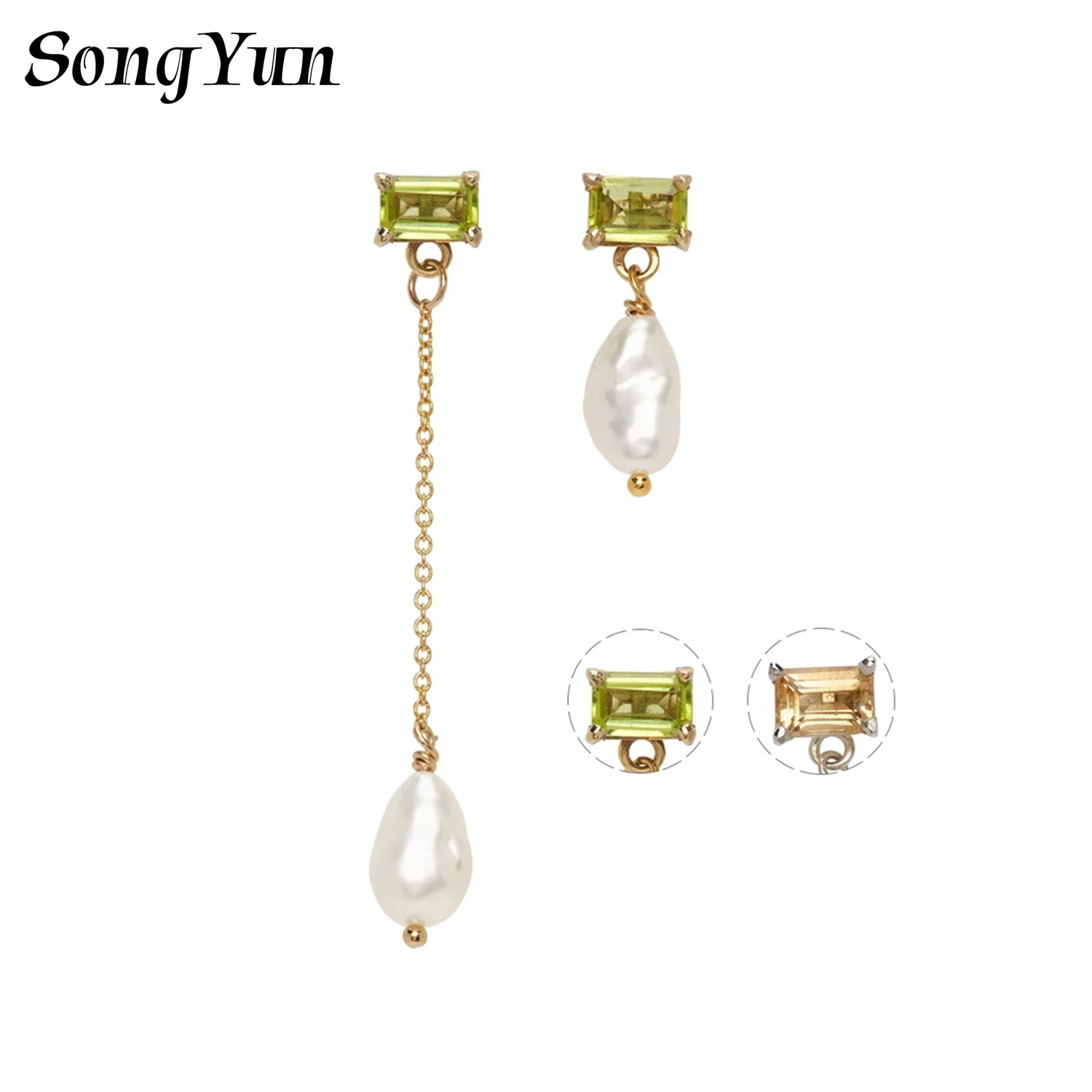 

SongYun Jewelry MHT Quality Brass Stud Earrings Dangle CZ 7A Zircon Bridesmaid Gift Chic Women Earring Jewelry