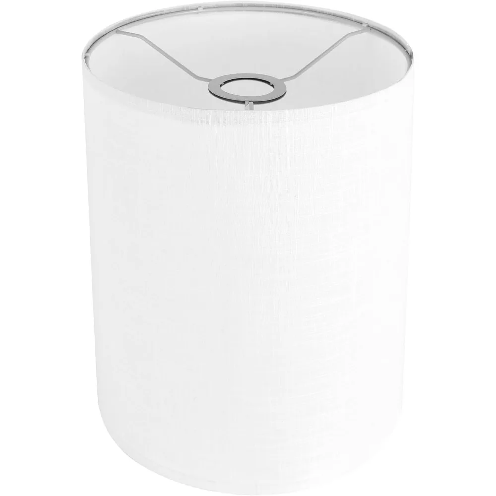 

white linen tall drum lampshade, 10" top x 10" bottom x 13" high lamp shade, lamp shade replacement for table and floor lamps, p