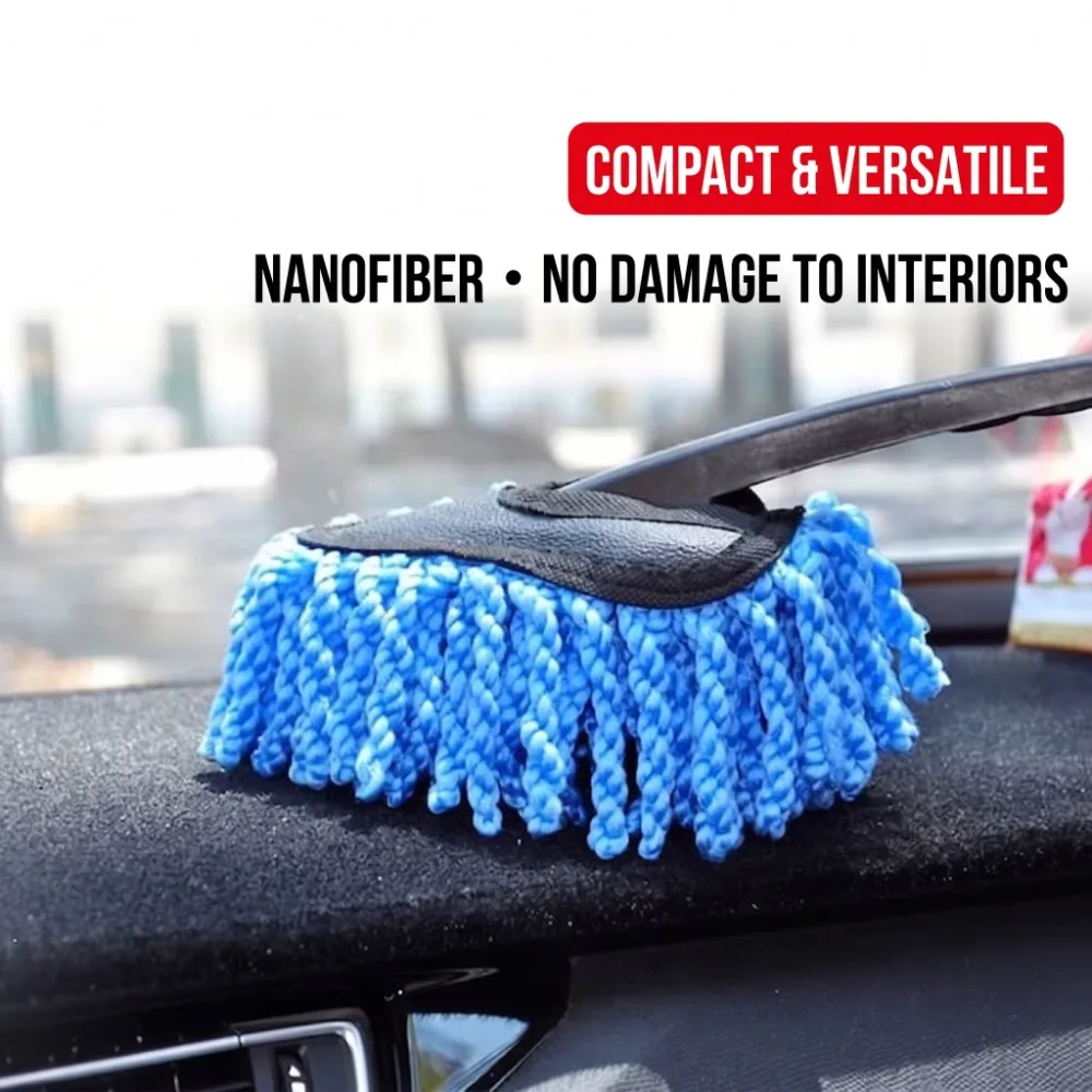 Chenille Car Duster Bristle Car Cleaning Brush Paint Safe Anti Static No Shedding Duster for Dashboard Air Vents and Crevices