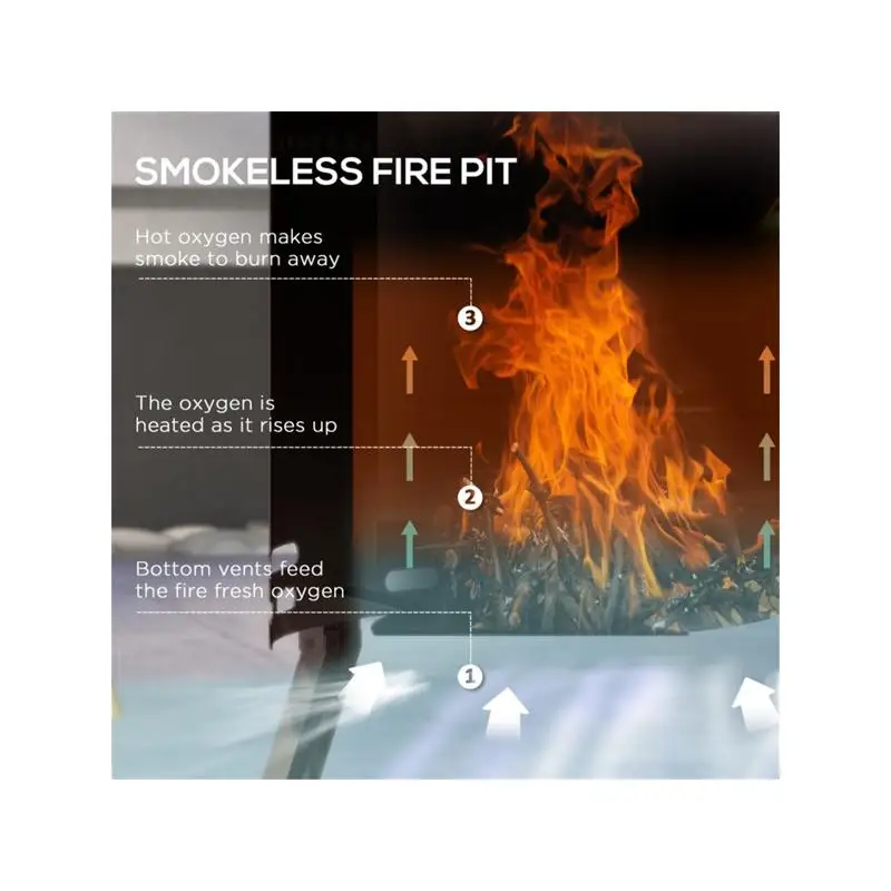 Poisson de foyer extérieur portable pour le camping dans l'arrière-cour - Idéal pour le chauffage et la cuisine - Conception en acier durable