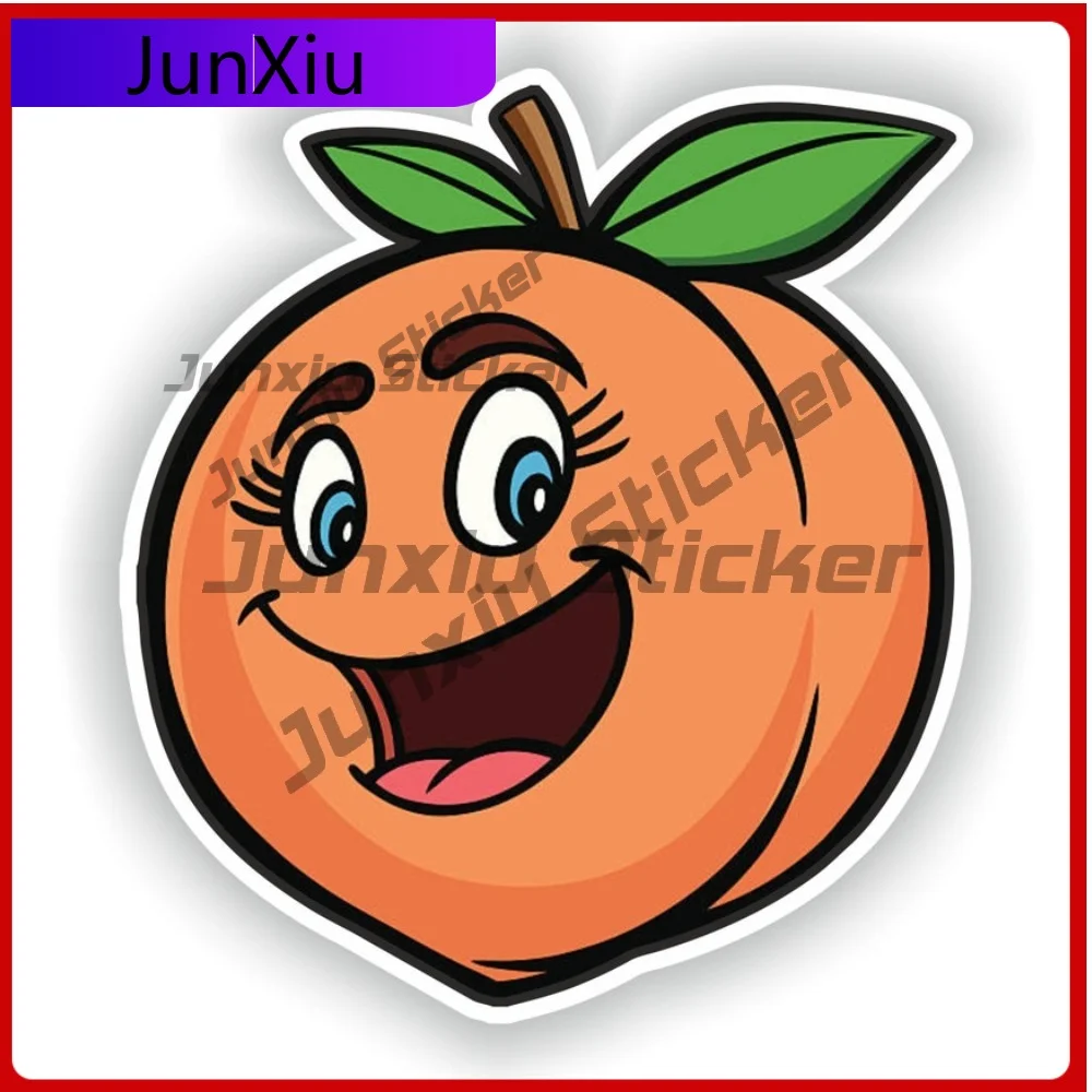 

Cartoon Peach Fruit Graphics Stickers Adventure Motorcycle Stickers Funny Car Decoration Sticker Cover Accessories Truck Camper