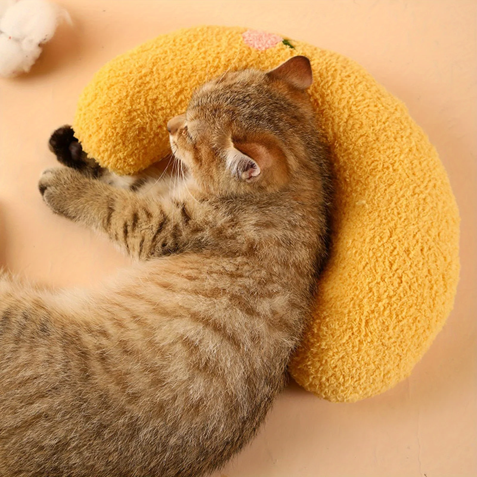 NEU 2026 Katzen-Mondkissen Superweiches Plüsch-Halbkissen Haustier-Spielzeug Katzen-Schlafkissen, Universalmatte für Hunde, Haustierzubehör – Detail 2