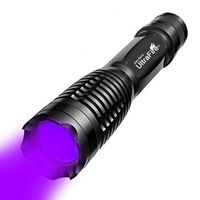 UltraFire E5 395-405nm UV Flashlight Ultra Powerful Zoomable UV Light Luminaire Ultraviolet Lamp for Pet Urine Detector Scorpion