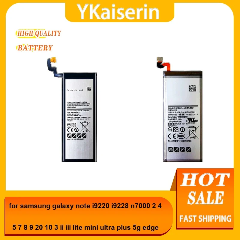 Battery EB-BN965ABU EB595675LU For Samsung Galaxy Note I9220 I9228 N7000 2 4 5 7 8 9 20 10 3 II Iii Lite Mini Ultra Plus 5G Edge