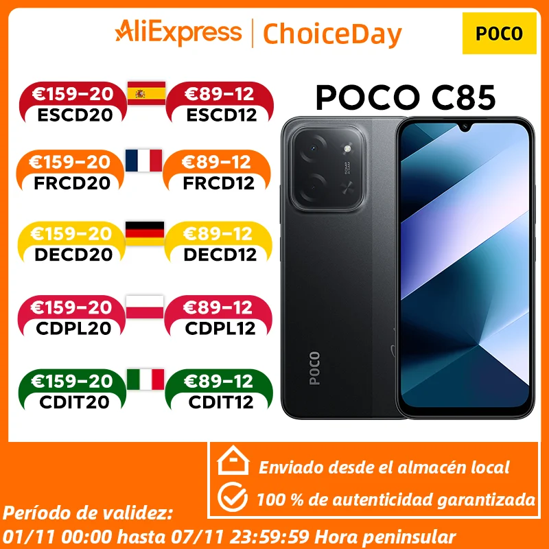 Version mondiale Smartphone POCO C85 Écran Dot Drop 6,9 pouces Double caméra arrière 50 Mpx Grande batterie 6000 mAh Charge rapide 33 W Xiaomi HyperOS 2 Puissant processeur octa-core Téléphone portable Xiaomi Version mondiale Smartphone POCO C85 Écran Dot Drop 6,9 pouces Double caméra arrière 50 Mpx Grande batterie 6000 mAh Charge rapide 33 W Xiaomi HyperOS 2 Puissant processeur octa-core Téléphone portable Xiaomi