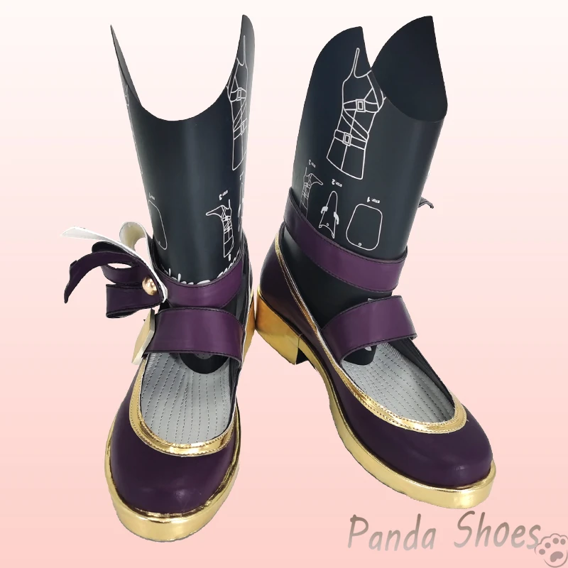 LOL Gwen Cosplay Shoes Comic Anime Game League of Legends Cos Purple Boots Cosplay Costume Prop Shoes for Con Halloween Party