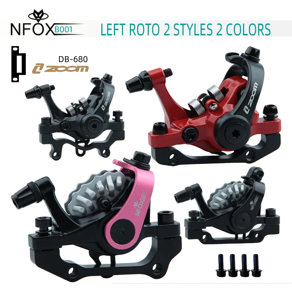 ZOOM DB680 Bicycle Disc Brake Mountain Bike Mechanical Caliper Double Piston Electric Bilateral Drive NFOX B001 Heat Sink 160