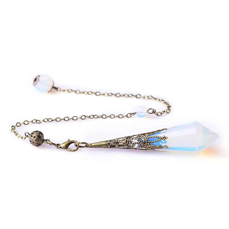 Natural Crystal Quartz 12 Facet Stones Reiki Healing Amulet Pendulum Pendants Dowsing Divination Pyramid Stone Pendant