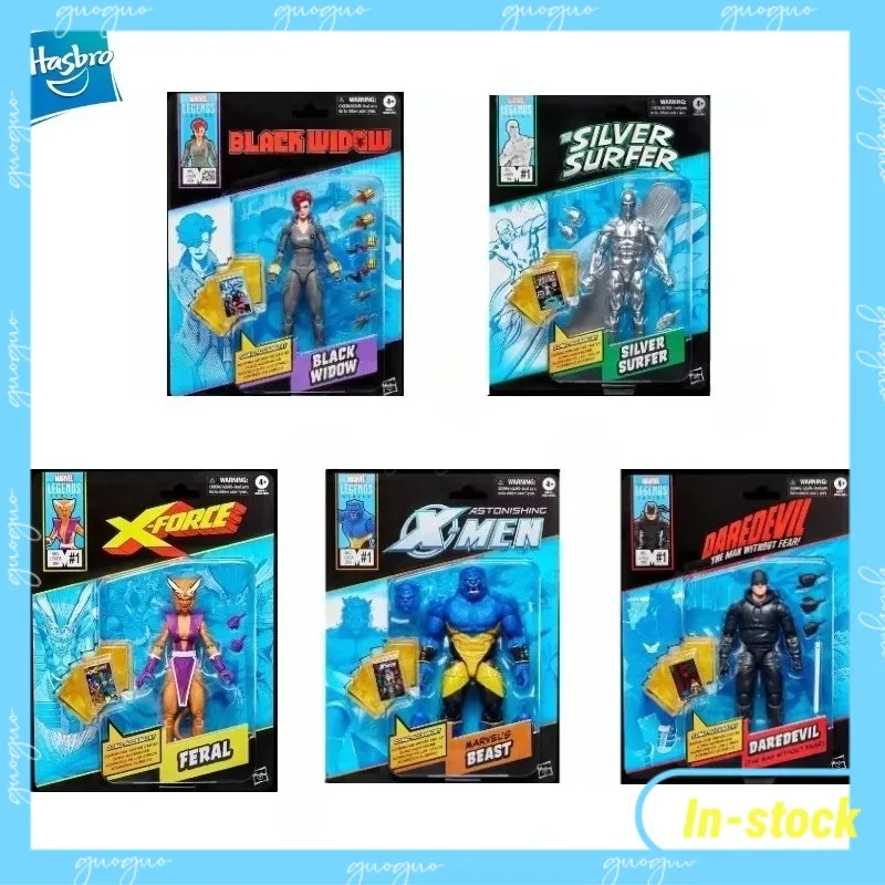 【En stock】Hasbro Marvel Legends Beast Daredevil Feral Silver Surfer Black Widow figura de acción modelo juguete para regalo